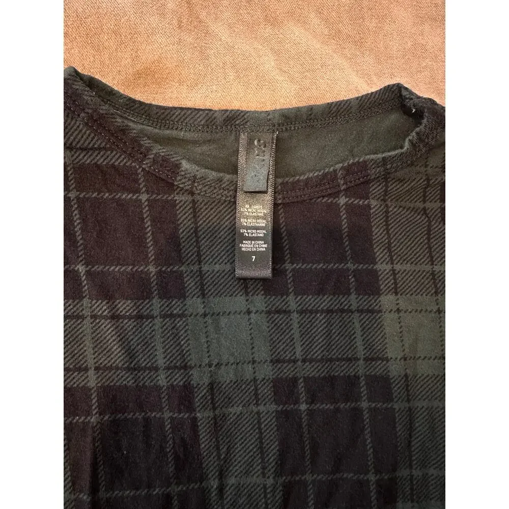 Skims Kids Plaid Long Sleeve Top Size 7